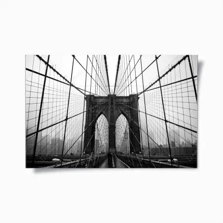 Poster visione simmetrica del ponte di Brooklyn • Wallissimo®