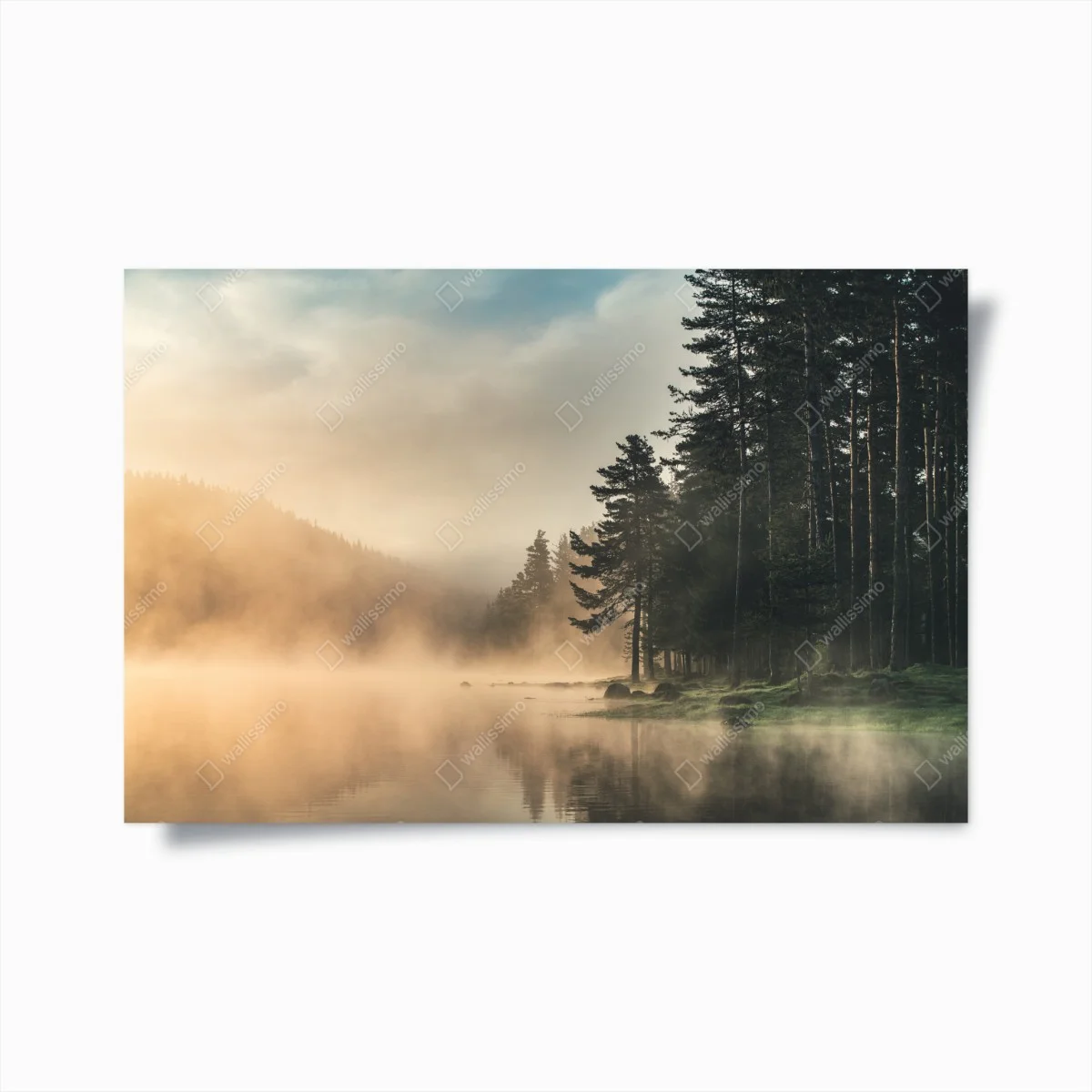 Poster alba nebbiosa sul lago • Wallissimo® Poster alba nebbiosa sul lago • Wallissimo®