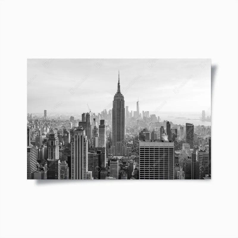 Poster panorama urbano di New York in bianco e nero