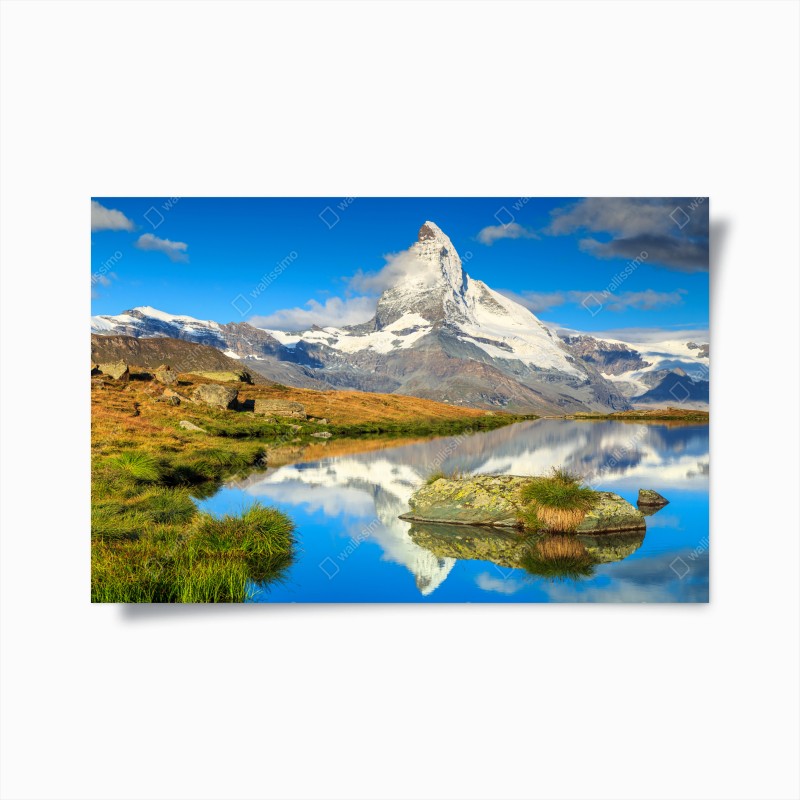 Poster riflessi del Cervino sul lago alpino