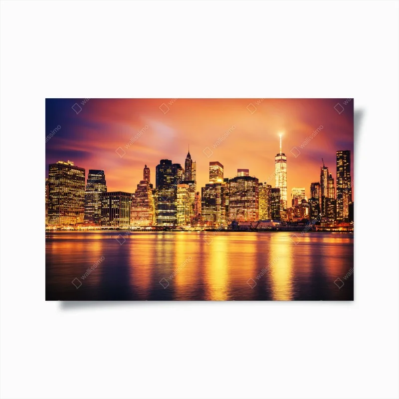 Poster tramonto dorato su Manhattan