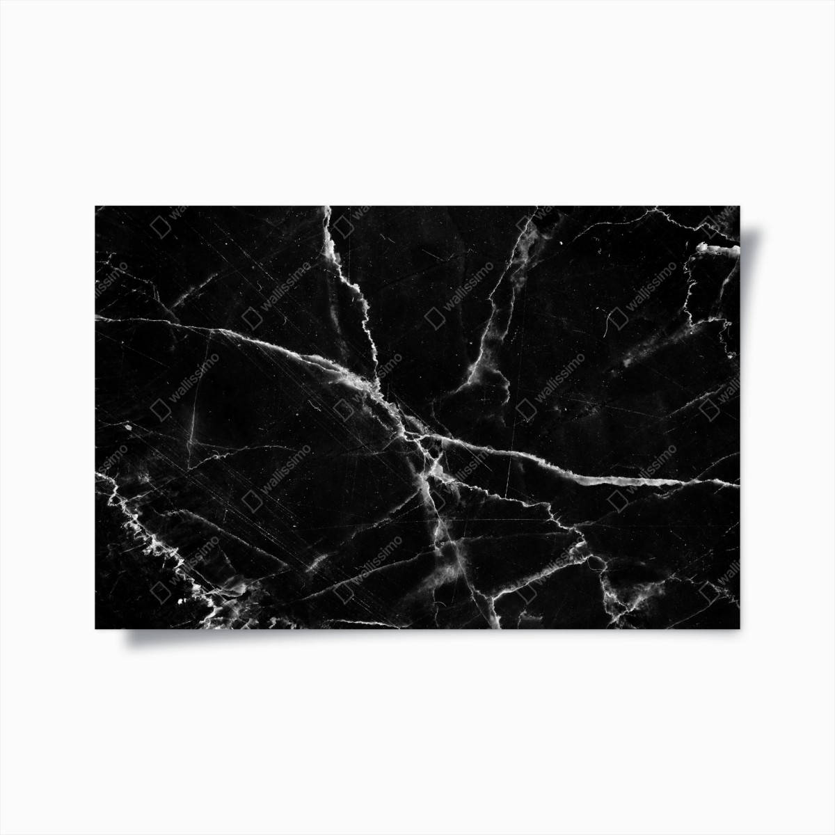 Poster marmo nero venato sofisticato • Wallissimo®