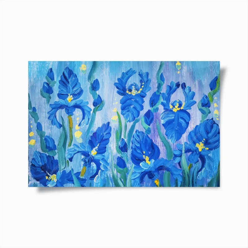 Poster fioritura di iris blu • Wallissimo®