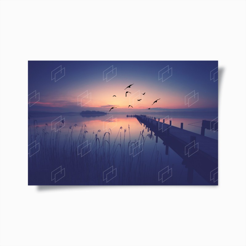 Poster molo al tramonto