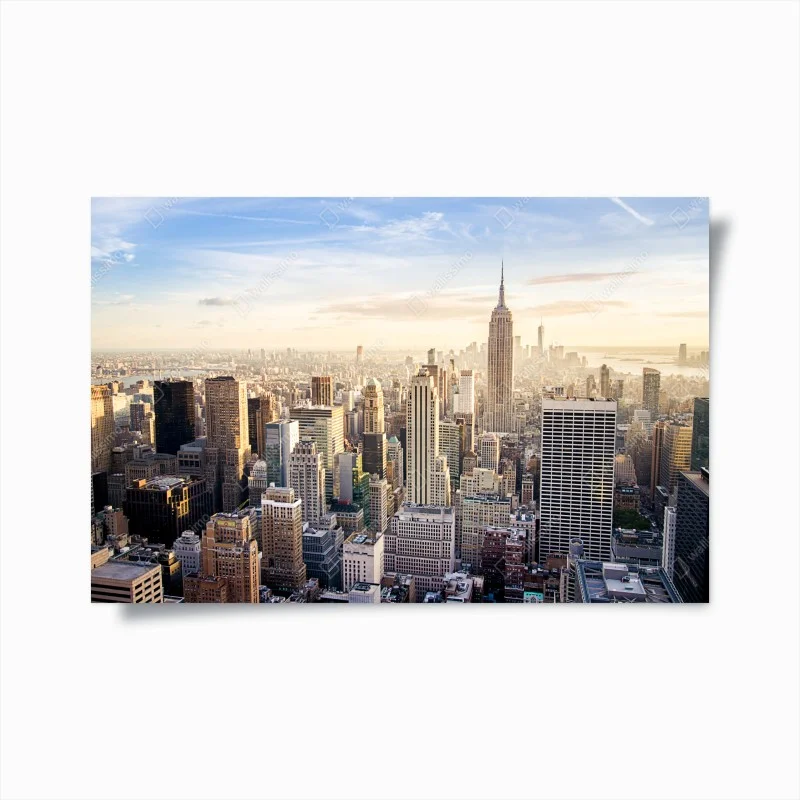 Poster tramonto su New York: skyline di Manhattan