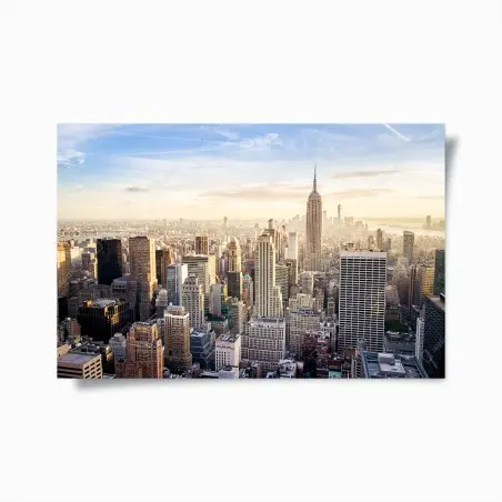 Poster tramonto su New York: skyline di Manhattan • Wallissimo®