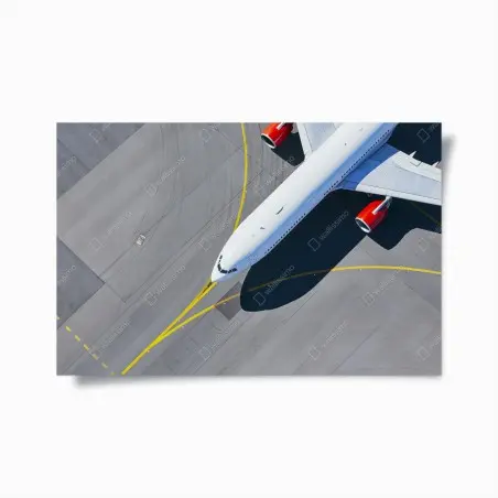 Poster aereo bianco sulla pista vista aerea • Wallissimo®