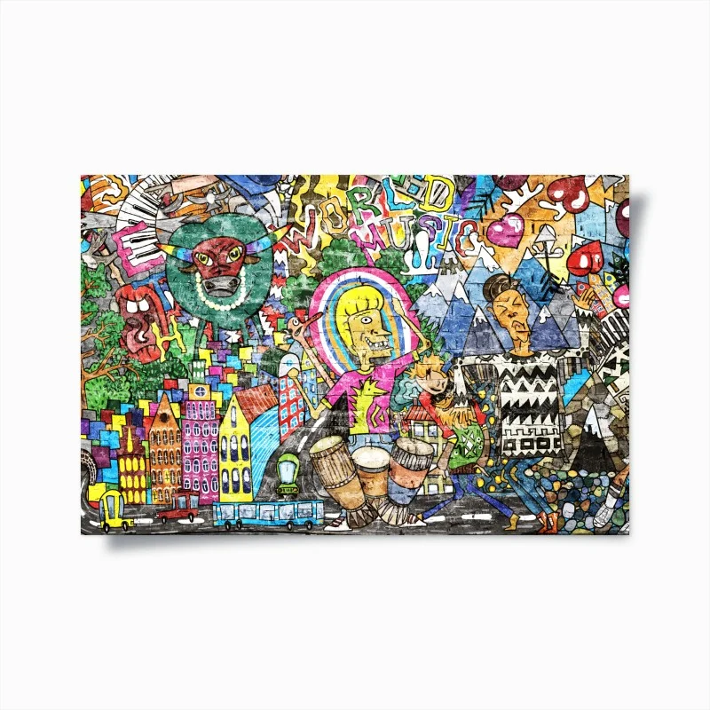 Poster esplosione di colore urbano e musica
