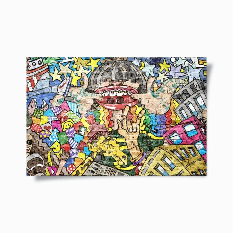 Poster murale pop urbano colorato