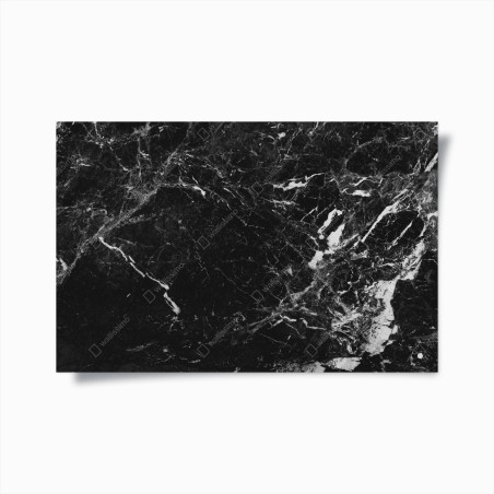 Poster elegante marmo nero dalle venature bianche • Wallissimo®