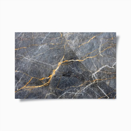 Poster marmo grigio con venature dorate • Wallissimo®