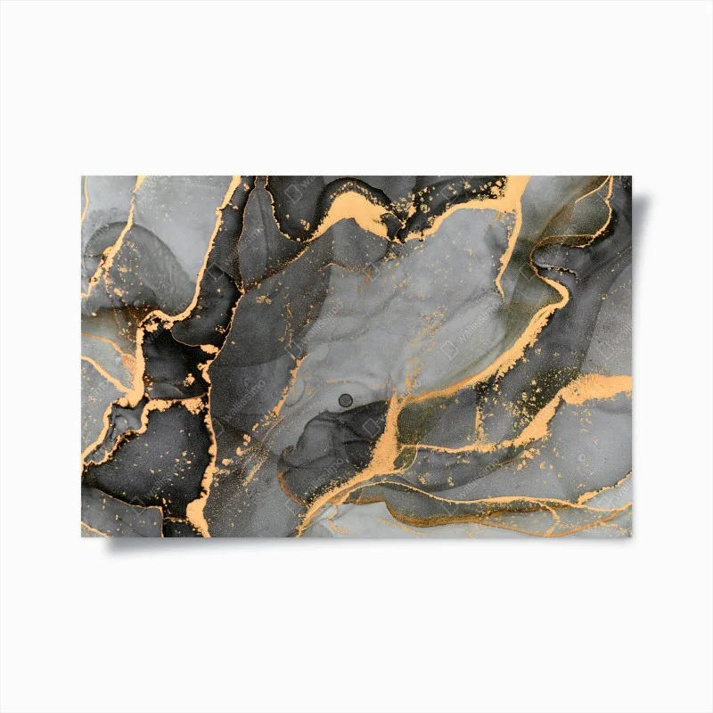 Poster correnti dorate su marmo grigio