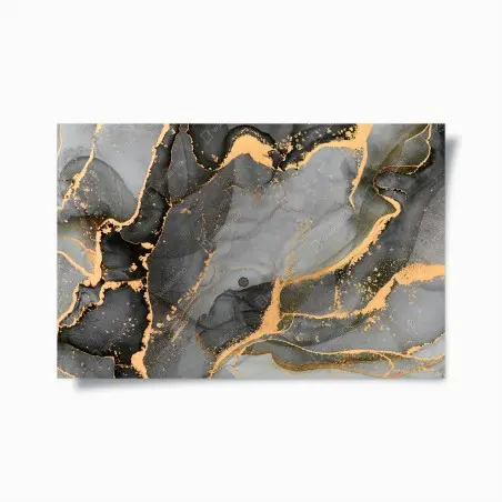 Poster correnti dorate su marmo grigio • Wallissimo®