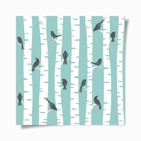 Poster betulle e uccellini in stile nordico • Wallissimo®