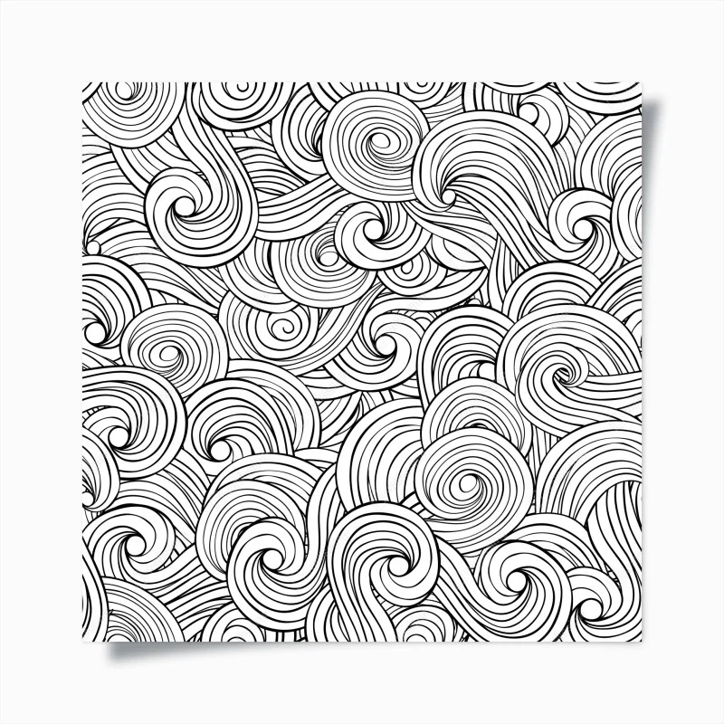 Poster onde astratte a spirale in bianco e nero