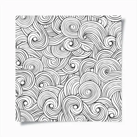 Poster onde astratte a spirale in bianco e nero • Wallissimo®