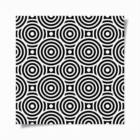 Poster motivo optical a cerchi concentrici in bianco e nero • Wallissimo®