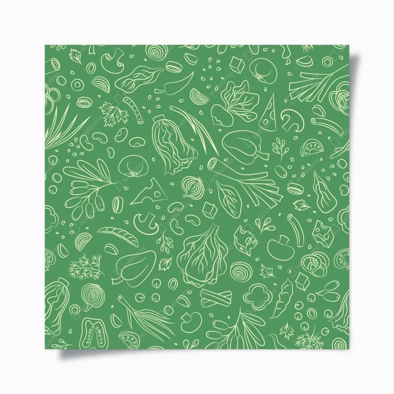 Poster motivo di verdure e erbe aromatiche per cucina