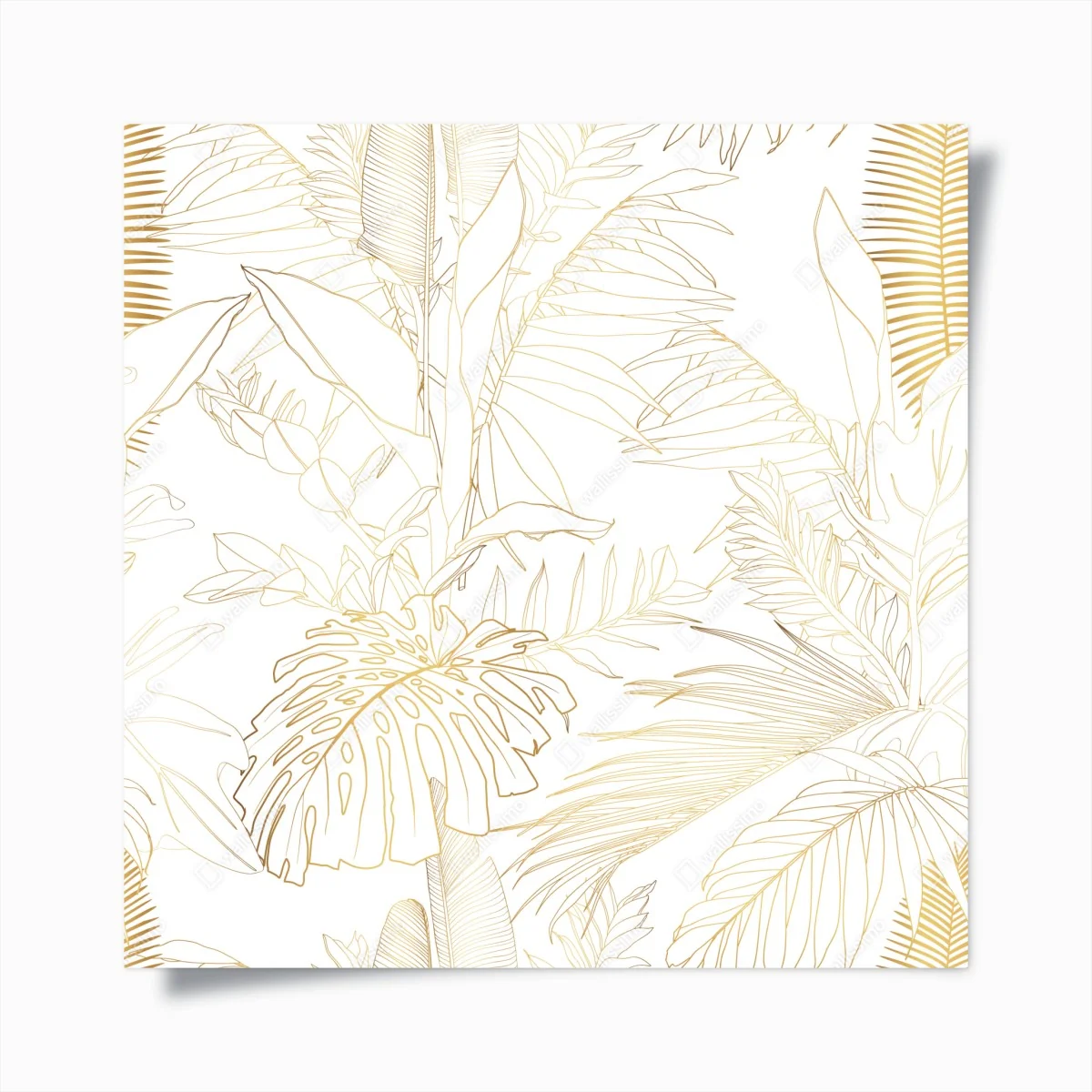 Poster motivo botanico tropicale in linee dorate • Wallissimo® Poster motivo botanico tropicale in linee dorate • Wallissimo®