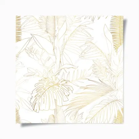 Poster motivo botanico tropicale in linee dorate • Wallissimo®