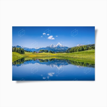 Poster riflessi delle Alpi sul lago • Wallissimo®