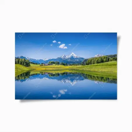 Poster riflessi delle Alpi sul lago • Wallissimo®