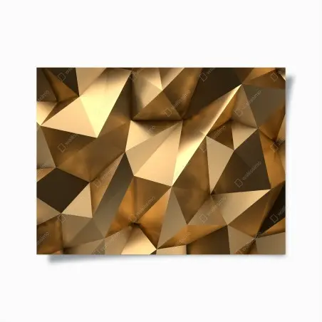 Poster motivo geometrico dorato effetto sfaccettato • Wallissimo®