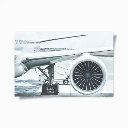 Poster dettaglio motore d'aereo al gate • Wallissimo®