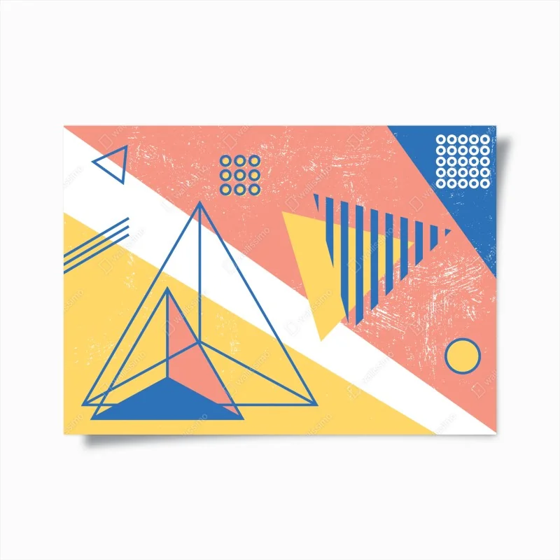 Poster composizione geometrica in stile memphis