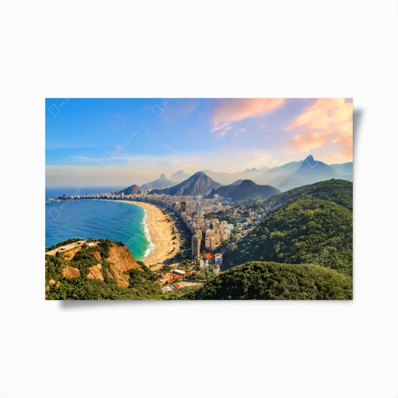 Poster vista aerea di Copacabana, Rio de Janeiro