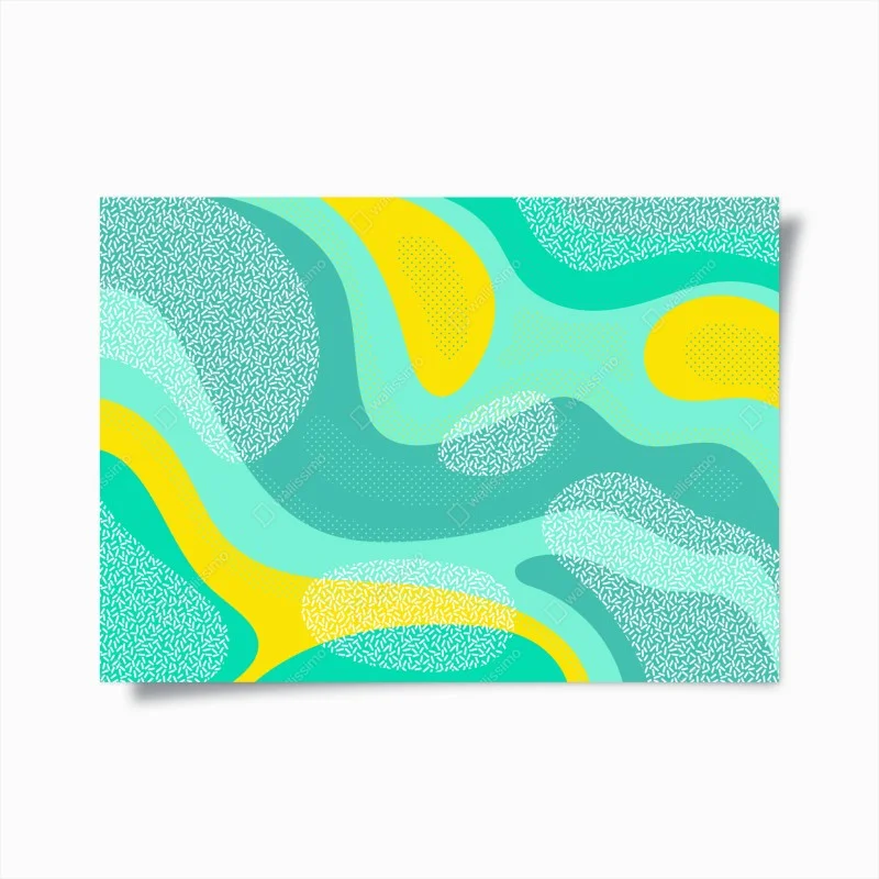 Poster onde astratte turchesi e gialle
