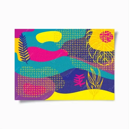 Poster vibrazioni tropicali astratte • Wallissimo®