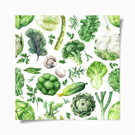 Poster motivo botanico di verdure acquerellate • Wallissimo®