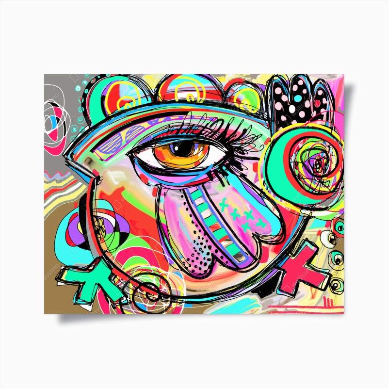 Poster occhio psichedelico esplosione cromatica
