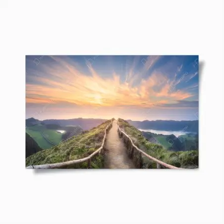 Poster sentiero verso l'orizzonte al tramonto • Wallissimo®