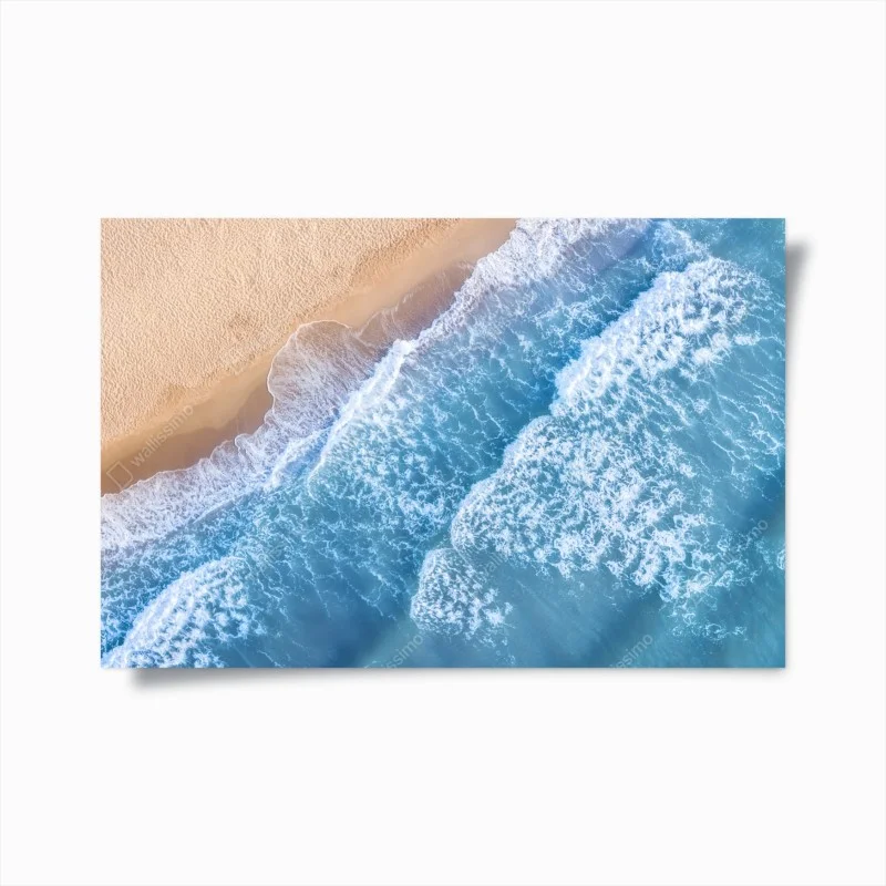 Poster onde azzurre sulla spiaggia