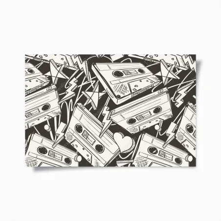Poster motivo vintage di cassette audio • Wallissimo®