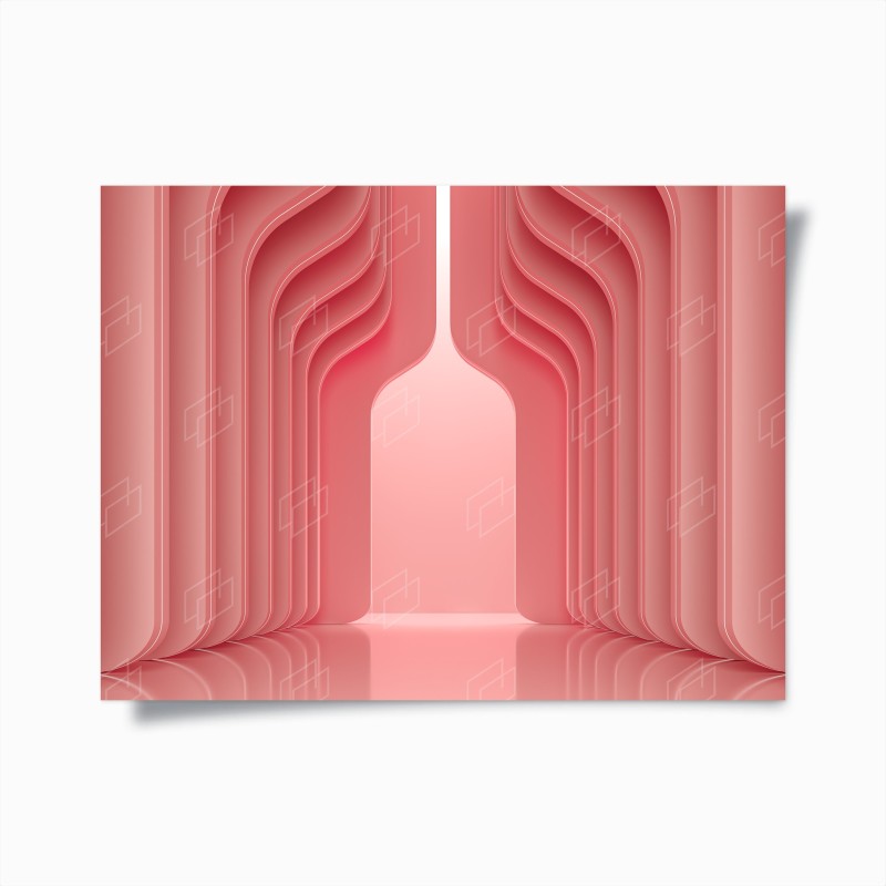 Poster interno rosa corallo con archi ondulati