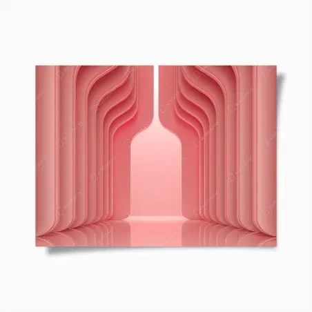 Poster interno rosa corallo con archi ondulati • Wallissimo®