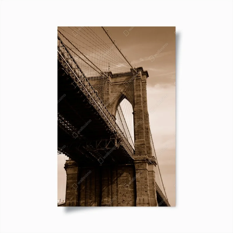 Poster prospettiva seppia del ponte di Brooklyn