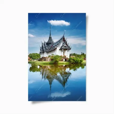 Poster palazzo Sanphet Prasat: riflessi sul lago • Wallissimo®