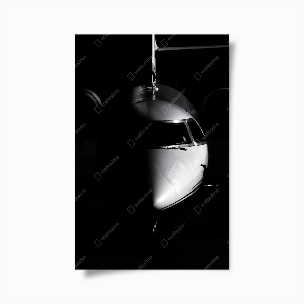 Poster profilo frontale di un aereo in bianco e nero • Wallissimo® Poster profilo frontale di un aereo in bianco e nero • Wallissimo®