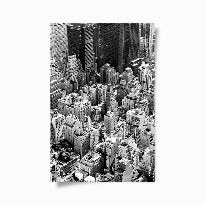 Poster panorama aereo di Manhattan in bianco e nero • Wallissimo® Poster panorama aereo di Manhattan in bianco e nero • Wallissimo®