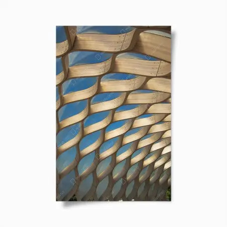 Poster struttura a nido d'ape in legno di Chicago • Wallissimo®