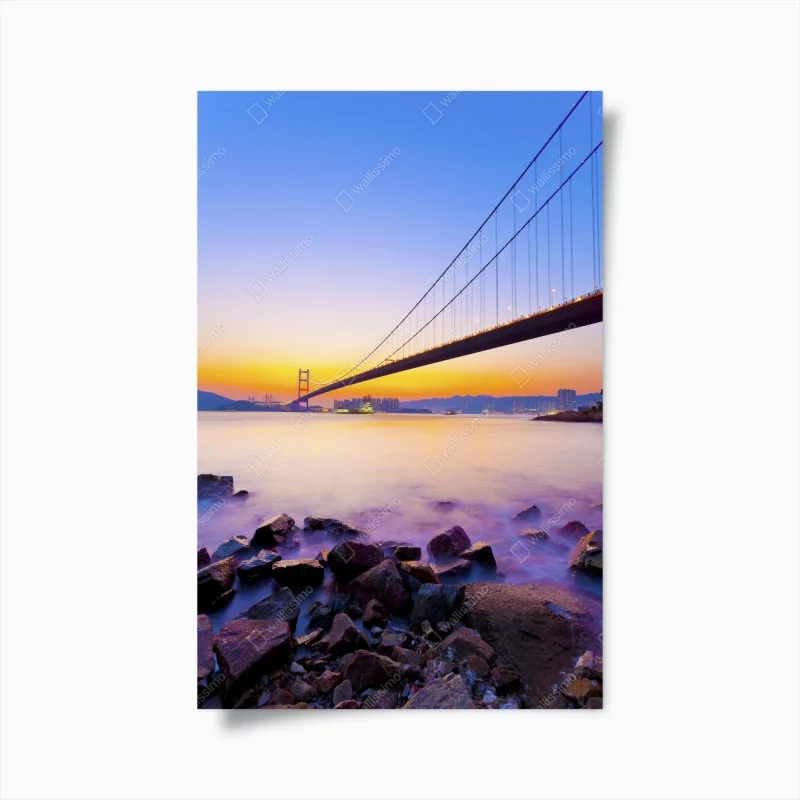 Poster tramonto sul ponte sospeso