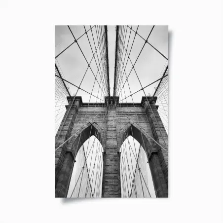 Poster architettura sospesa: ponte iconico di Brooklyn • Wallissimo®
