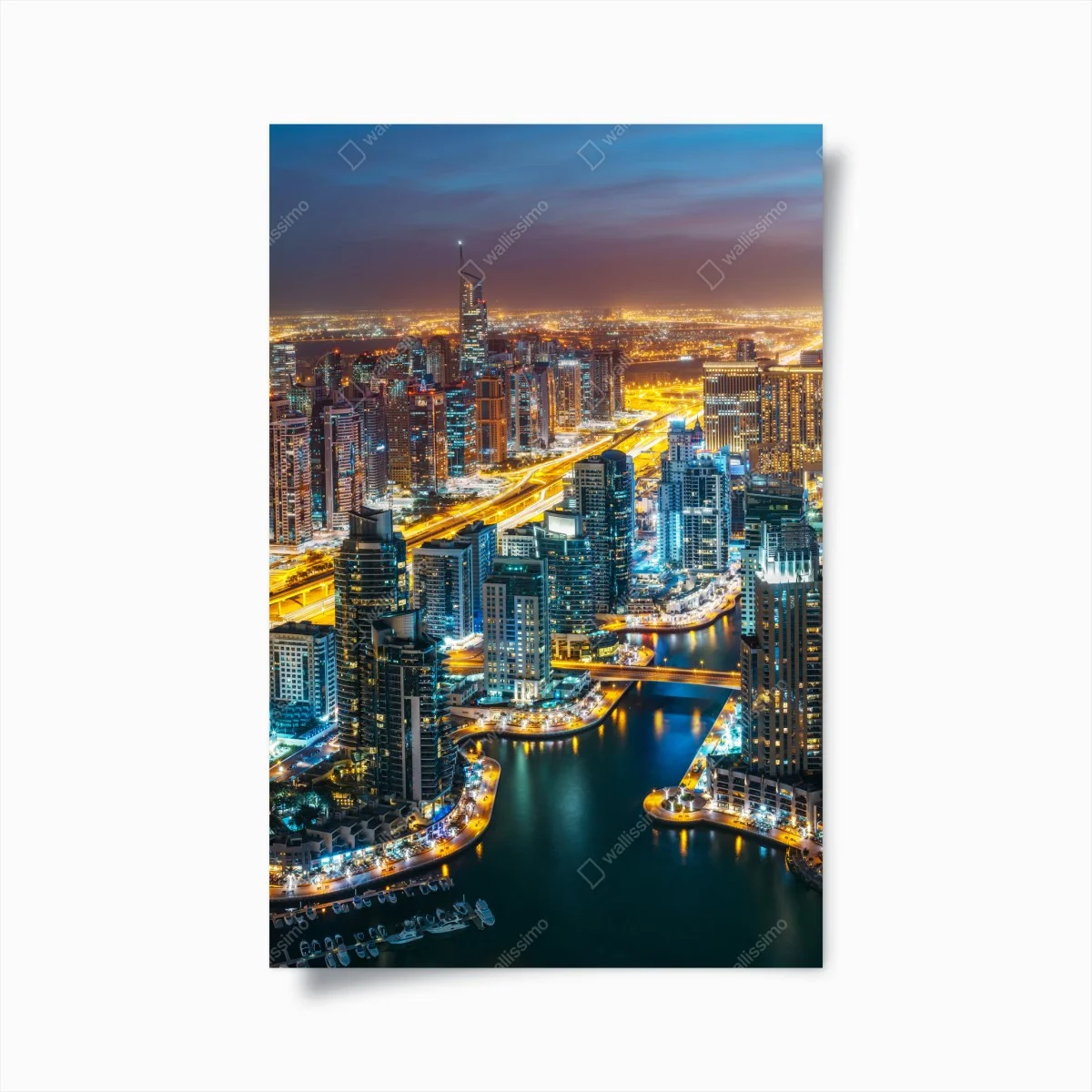 Poster vista notturna di Dubai Marina • Wallissimo® Poster vista notturna di Dubai Marina • Wallissimo®