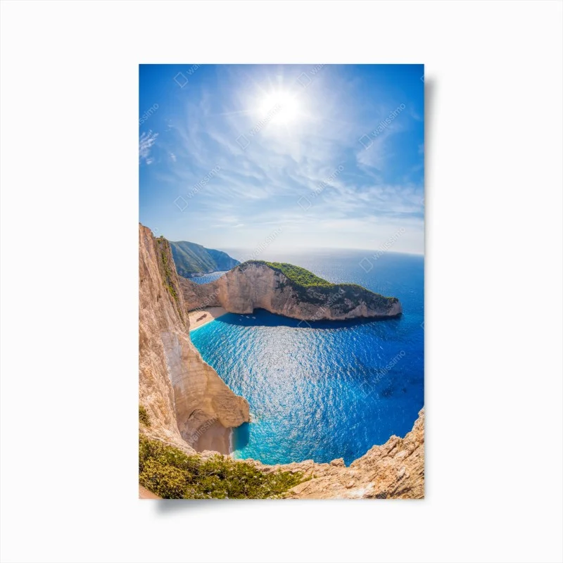Poster panorama della baia di Navagio, Zakynthos