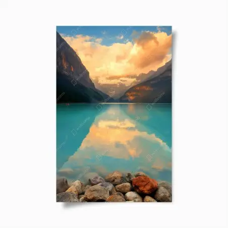 Poster alba dorata a Lake Louise • Wallissimo®