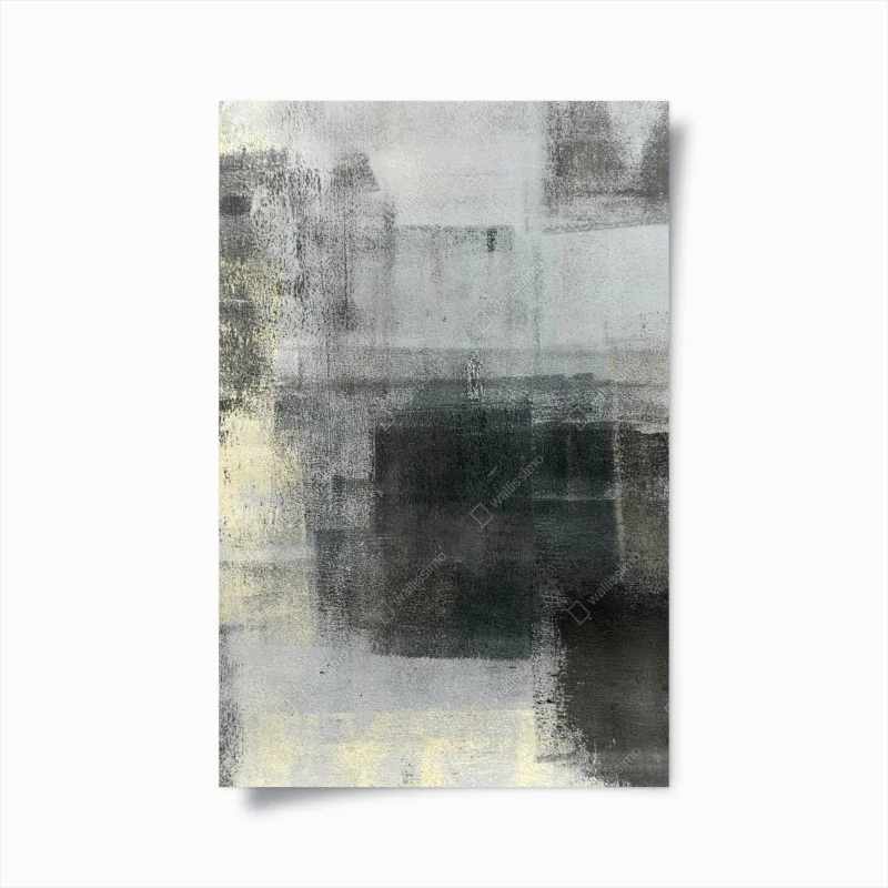 Poster composizione astratta materica in toni grigi